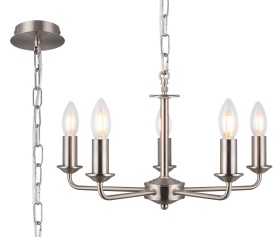 D0359  Banyan Pendant 5 Light Satin Nickel